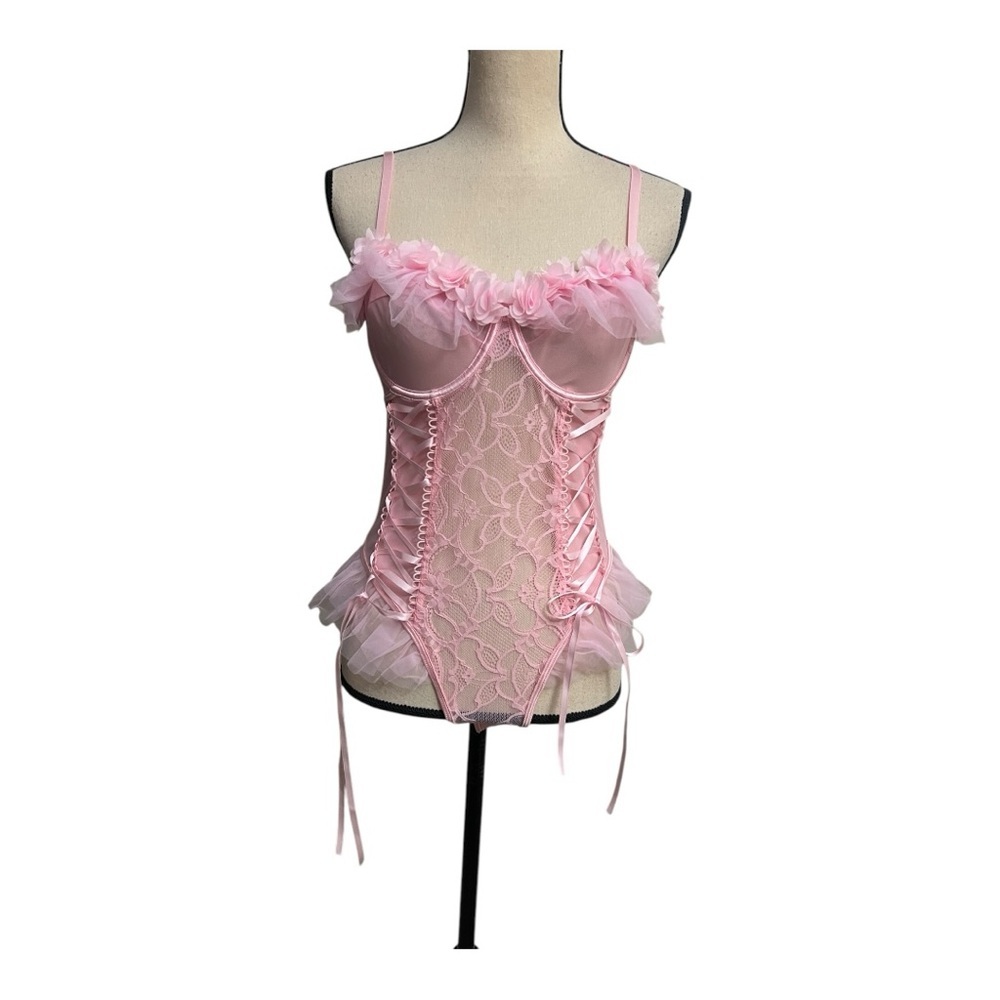 Womens Pink Sexy Bodysuit Lingerie Size M - Picture 2 of 11